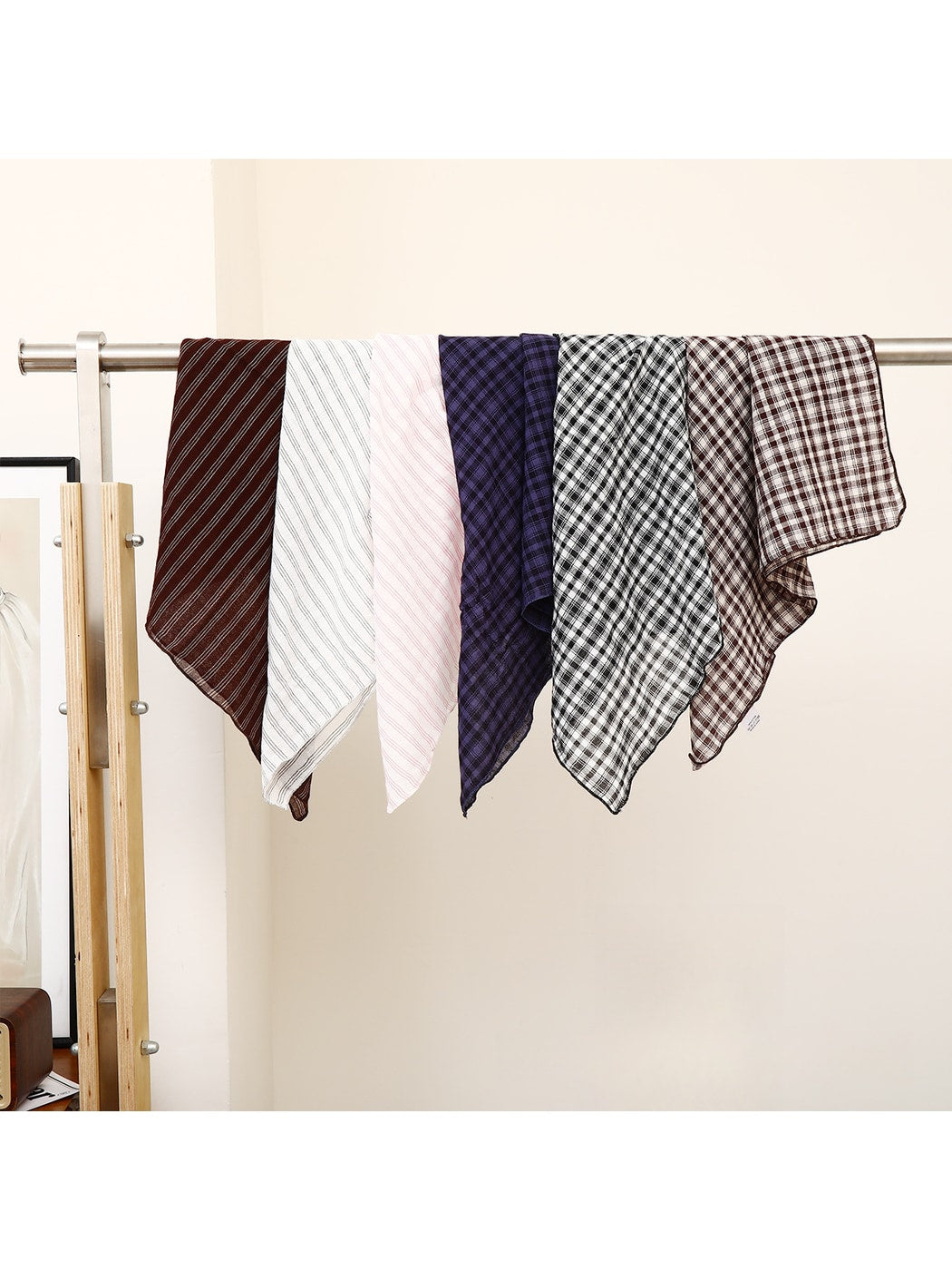Scarvii - Checked and Striped Everyday Square Scarf