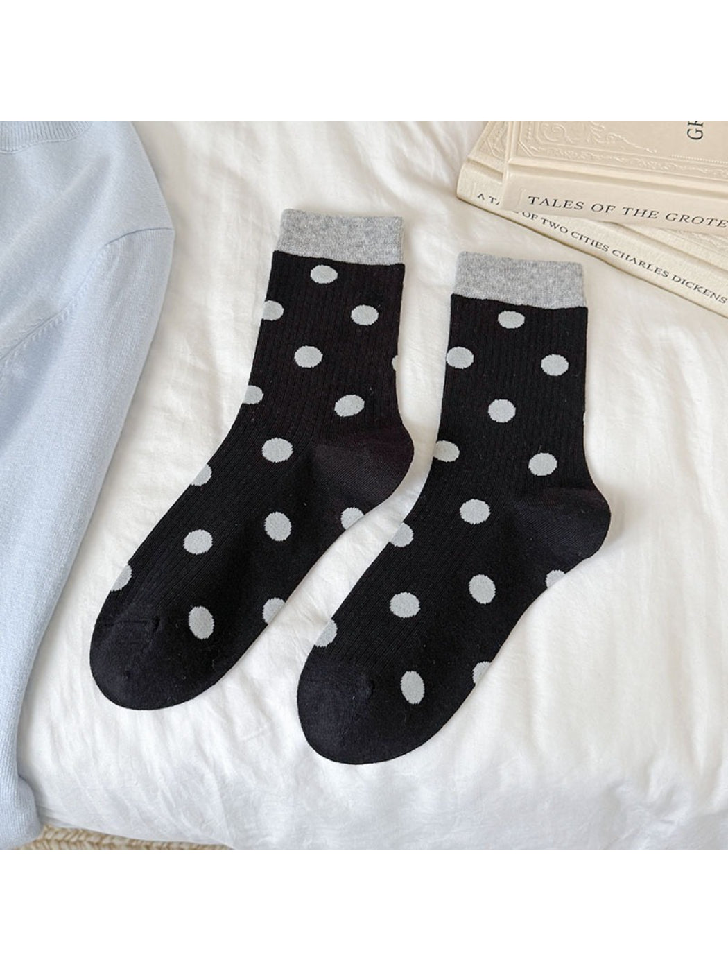 Rufia - Contrast Cuff Polka Crew Socks product image 4