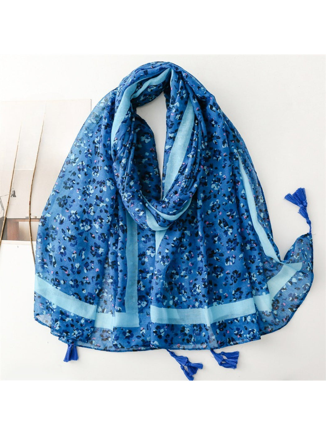 Scarvii - Small Floral Print Lightweight Scarf