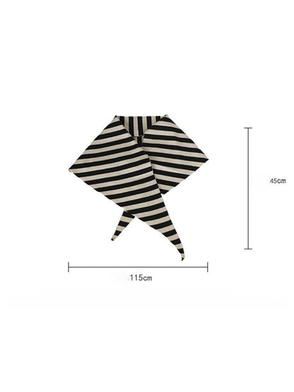 Scarvii - Retro Striped Knit Triangle Scarf