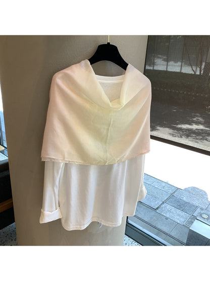 Scarvii - Minimal Gradient Lace Edge Shawl Scarf