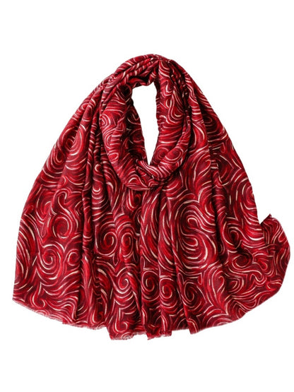 Scarvii - Classic Scarf & Shawl with Gold Foil Wavy Pattern