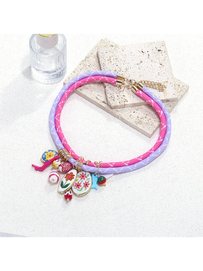 Neckit Charm Cluster Necklace displayed on a white background highlighting rope chain