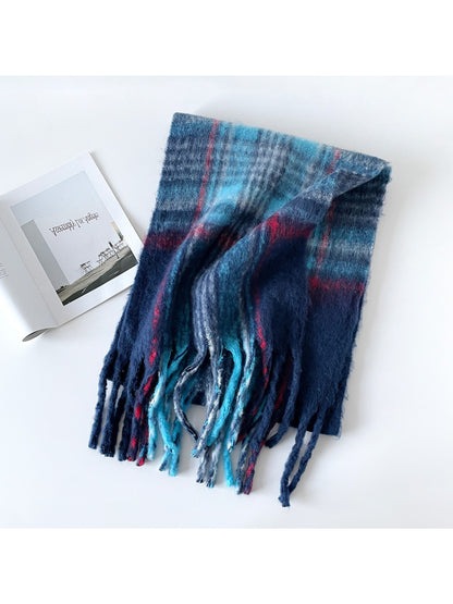 Scarvii - Plaid Brushed Long Winter Scarf