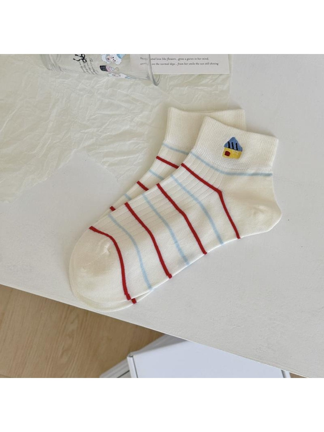 Rufia - Cute Cat Stripe Pattern Ankle Socks