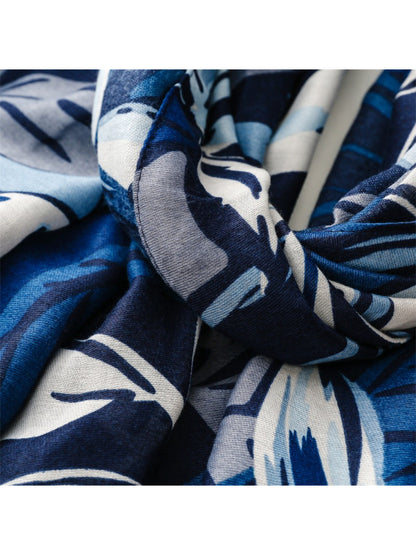 Scarvii - Modern Leaf Motif Printed Scarf