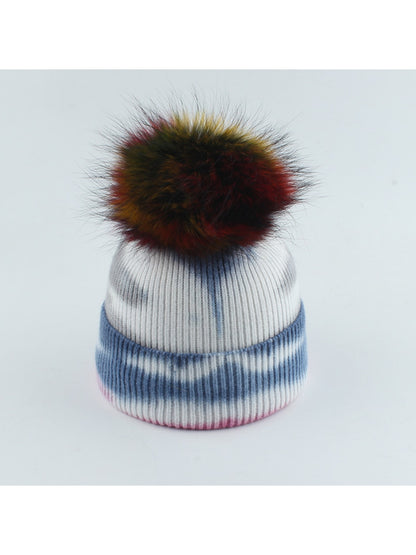 Haila - Striped Pom Pom Knit Beanie