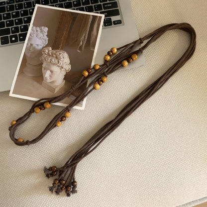 Beco Y2K Braided Rope Tassel Tie Waist Belt with tassel detail
