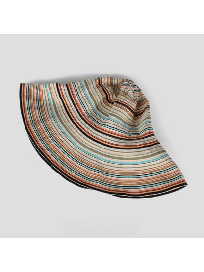 Haila - Colorful Striped Wide Brim Bucket Hat