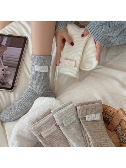 Rufia - Ribbed Knit Crew Socks