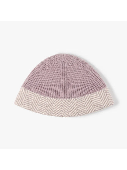 Haila - Herringbone Cuff Textured Knit Beanie