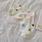 Rufia - Colorful Polka Dot Striped Mesh Crew Socks
