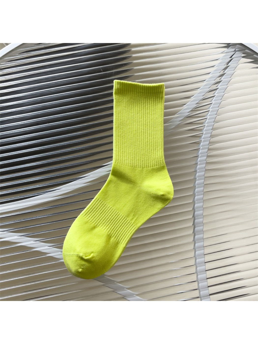 Rufia - Solid Ribbed Knit Crew Socks