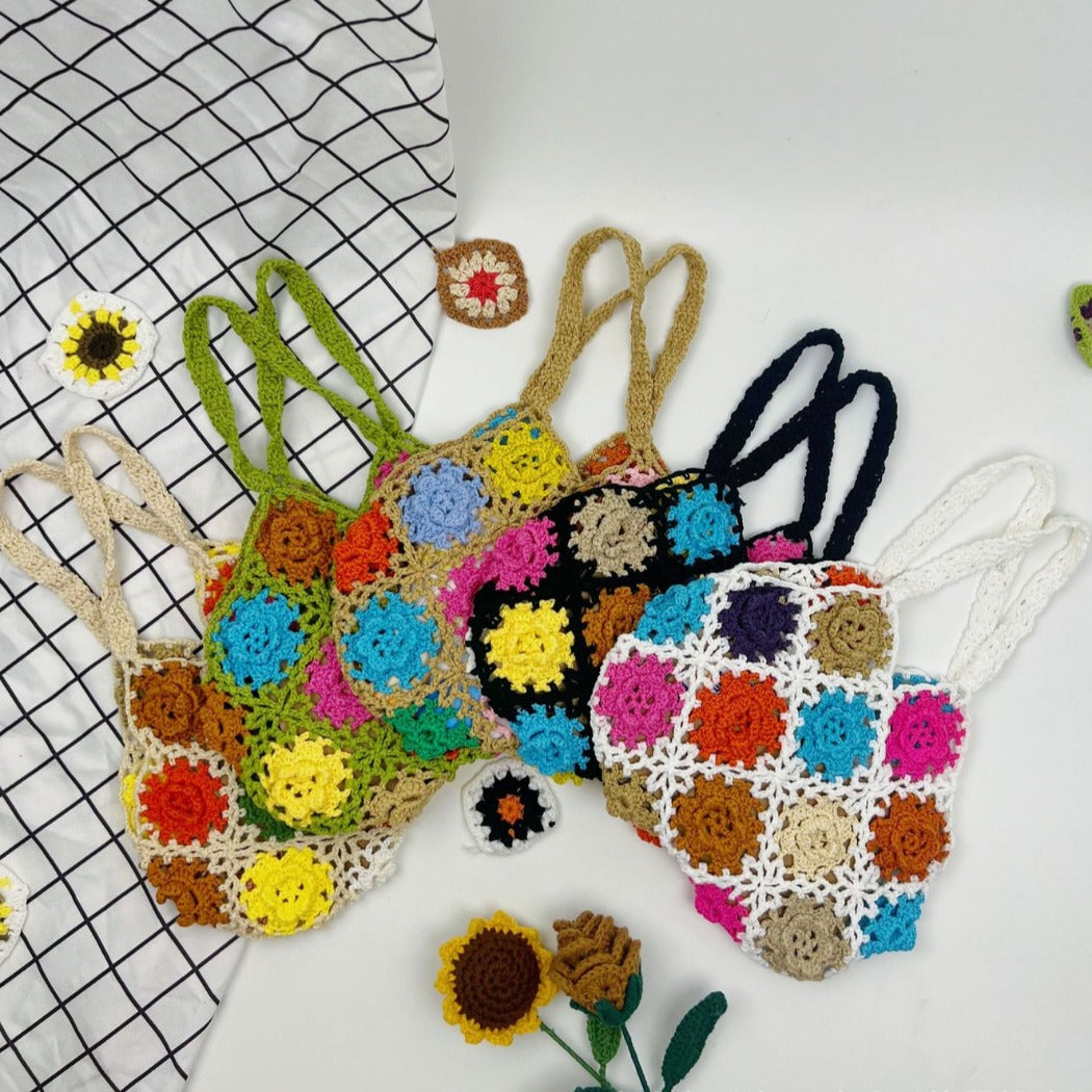 Cosbai - Boho Crochet Handbag Tote Bag – 5 Colors