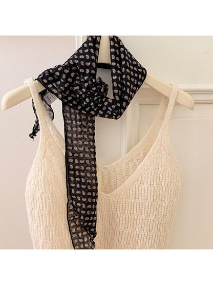 Scarvii Elegant Sheer Polka Dot Skinny Scarf product photo 8