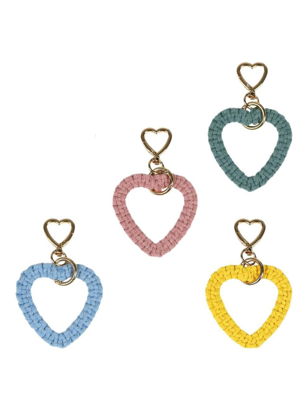 Koco Colorful Heart Woven Keychain with heart motif and woven texture