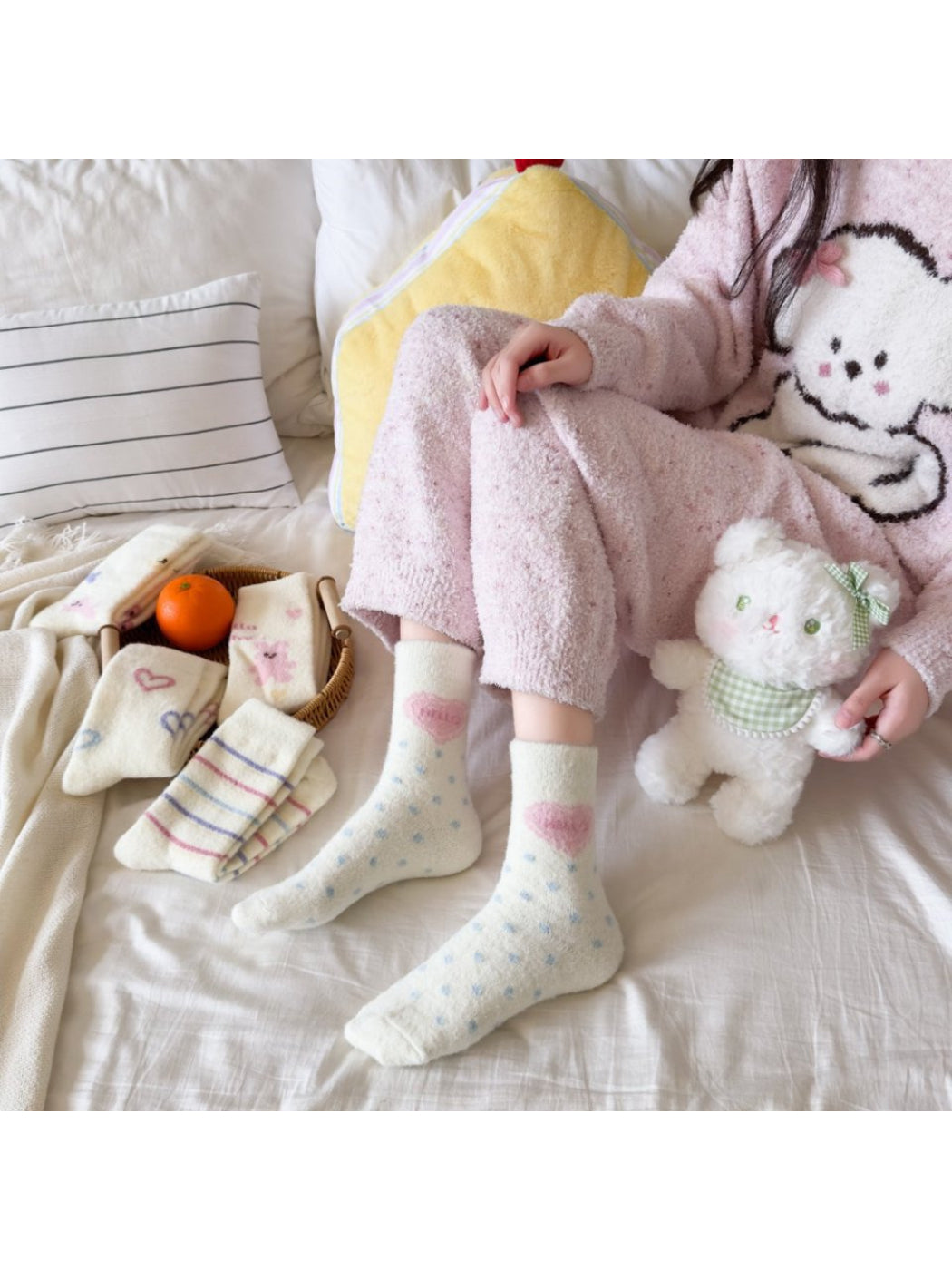 Rufia - Cute Pattern Knit Crew Socks