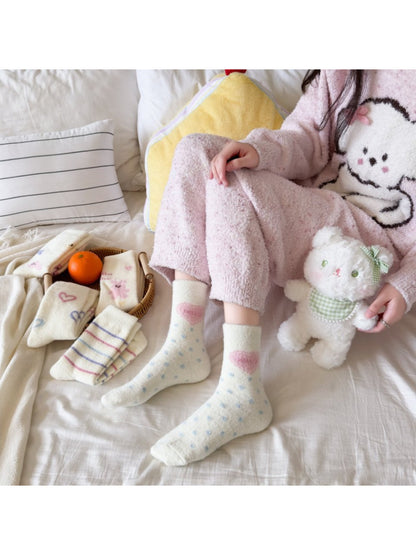 Rufia - Cute Pattern Knit Crew Socks
