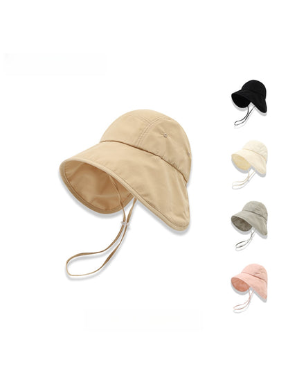 Haila - Wide Brim Solid Bucket Hat