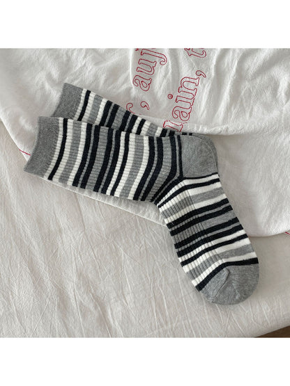 Rufia - Preppy Vintage Stripe Crew Socks