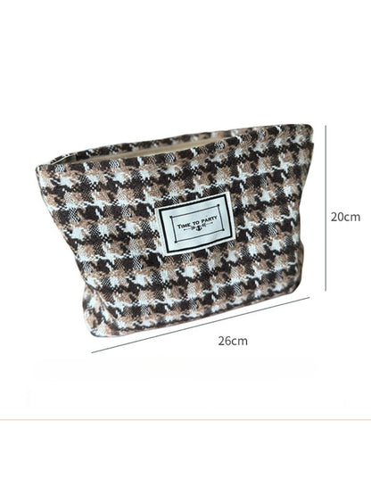 Cosbai - Vintage Check Zip Pouch