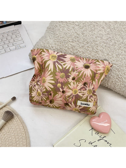 Cosbai - Retro Floral Cosmetic Pouch