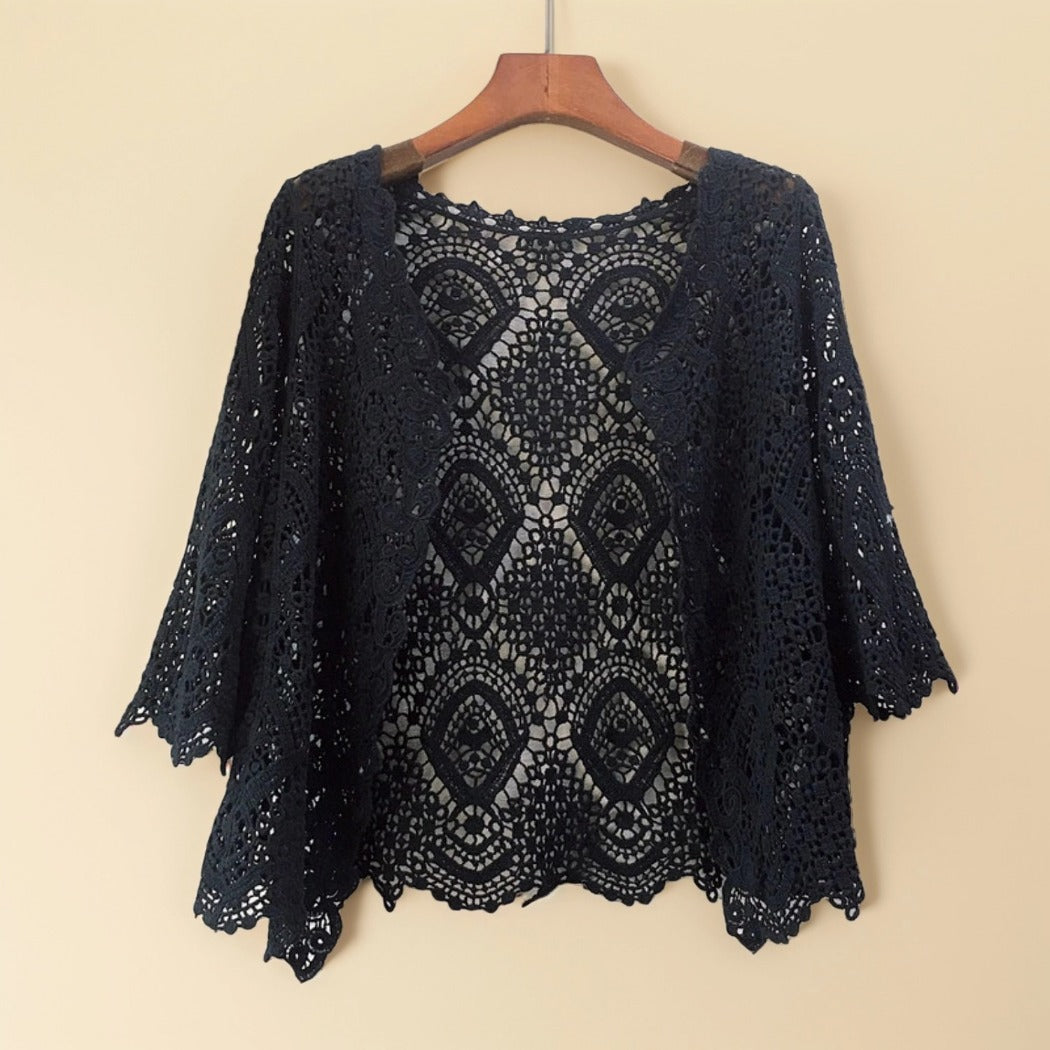 Crosa - Sheer Crochet Cardigan - Ethereal Summer Cover-Up