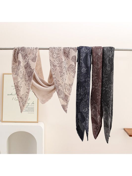 Scarvii - Retro Paisley Pattern Triangle Waist Scarf