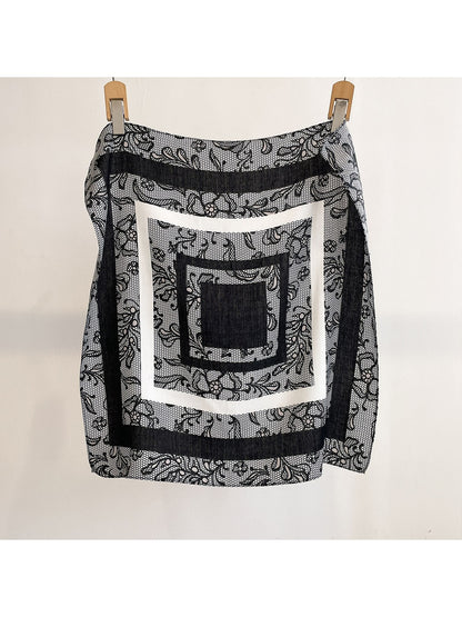 Scarvii - Geometric Concentric Print Square Scarf