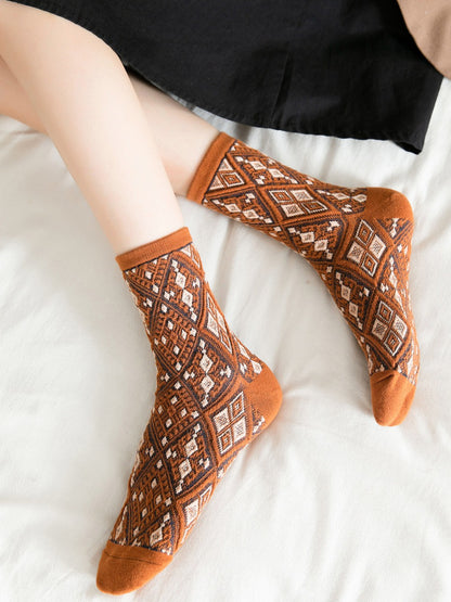 Rufia - Diamond Stitch Crew Socks