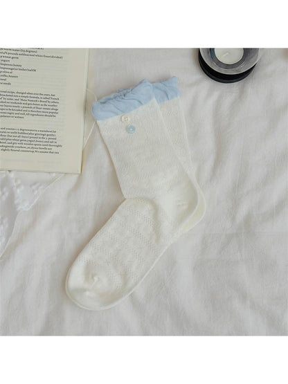 Rufia - Sweet Bow Detail Openwork Crew Socks