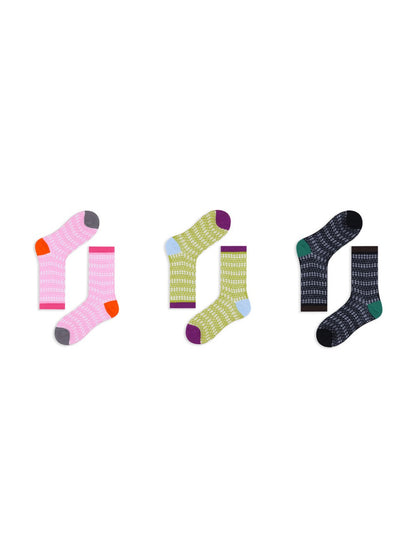 Rufia - Sheer Shell Mesh Colorblock Ankle Socks