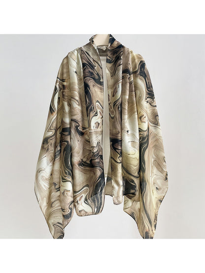 Scarvii - Abstract Wave Print Summer Wrap Scarf