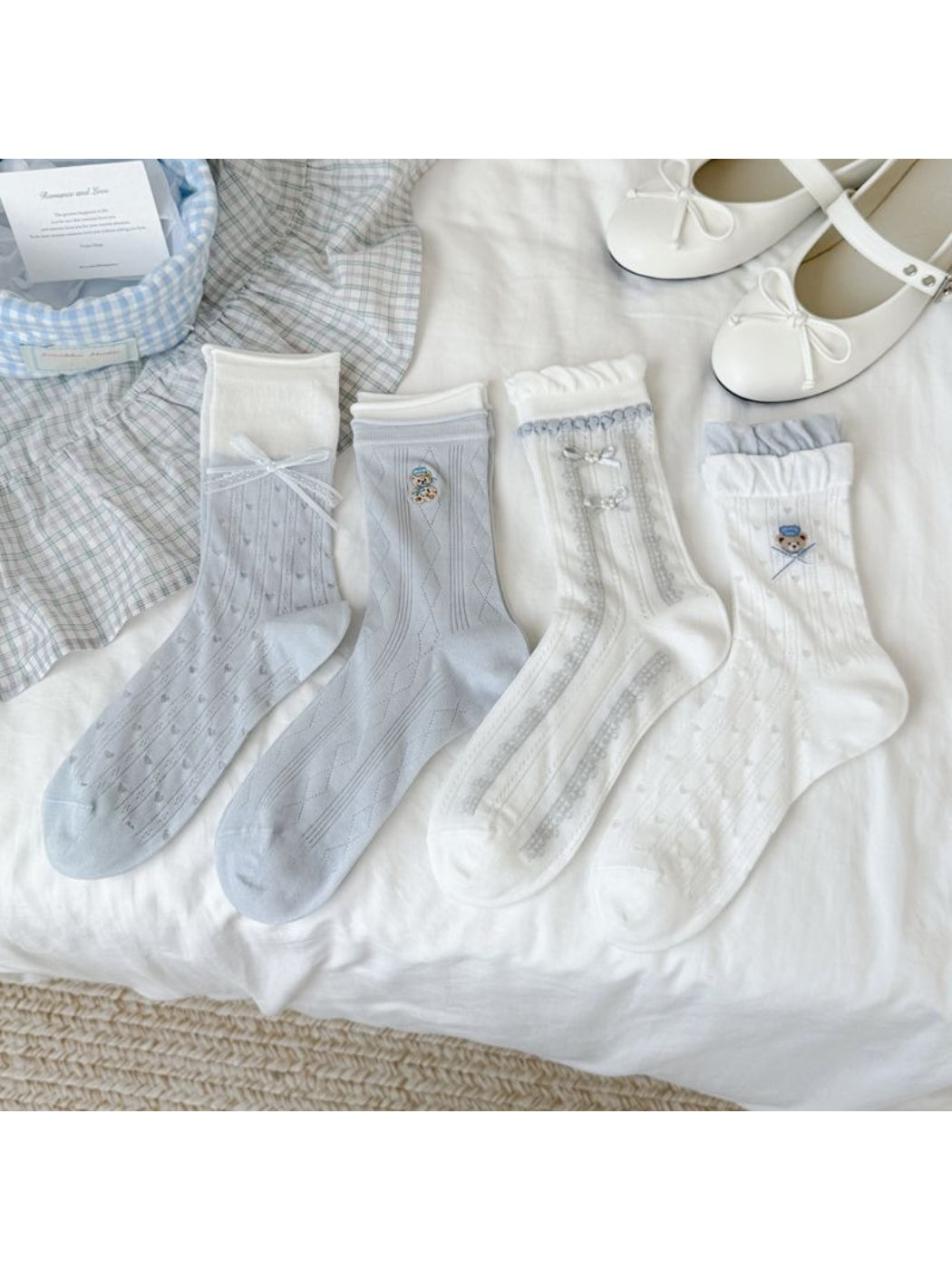 Rufia - Lace Trim Bow Detail Crew Socks product image 2