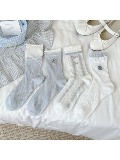 Rufia - Lace Trim Bow Detail Crew Socks product image 2