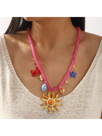 Color Charm beaded necklace arranged in a circle highlighting vibrant bead colors