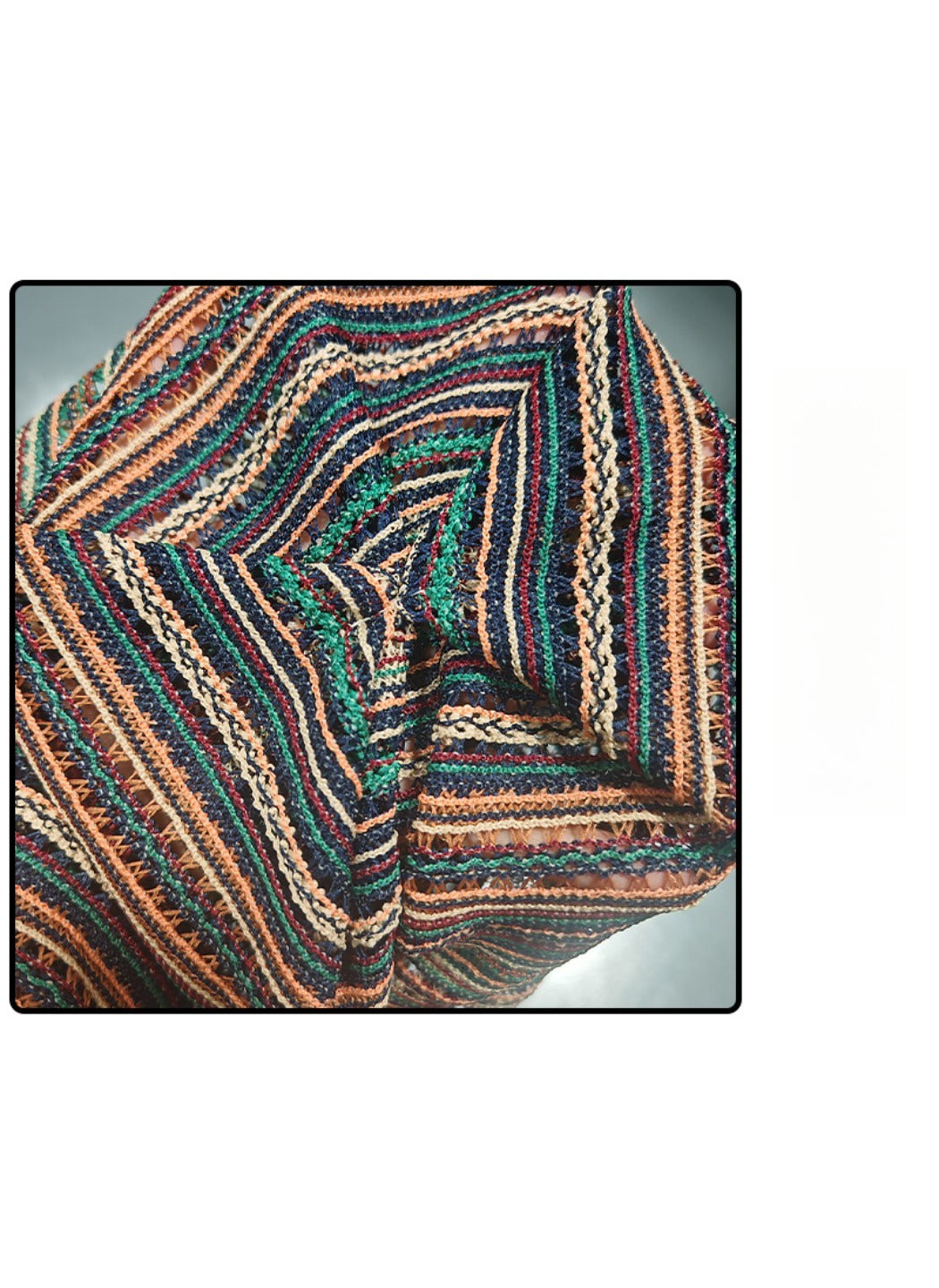 Haila - Multicolor Striped Open-Knit Beanie