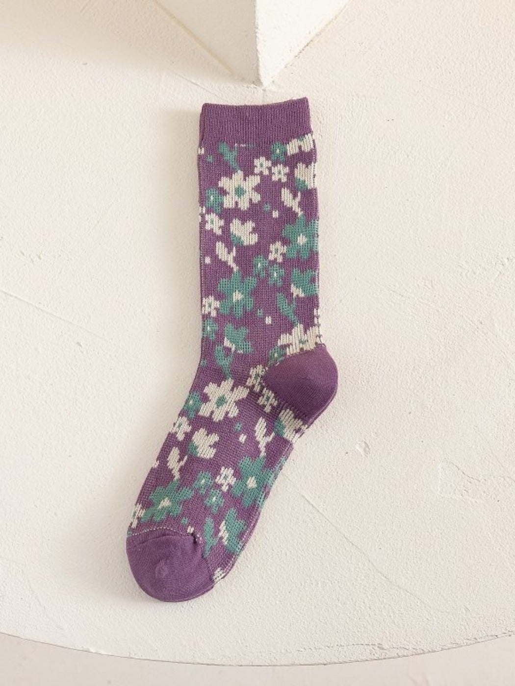 Rufia - Vintage Purple Mid-Calf Winter Socks for Girls