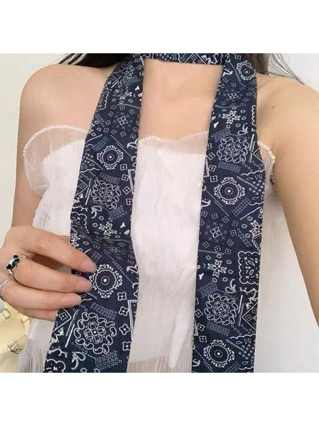 Scarvii Vintage Paisley Pattern Skinny Scarf