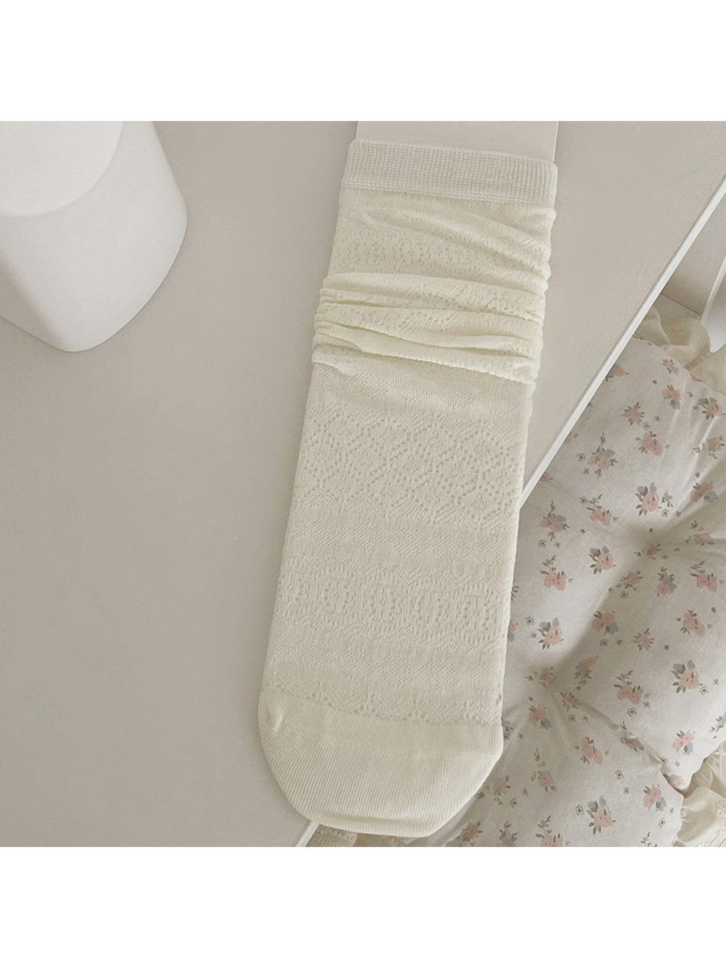 Rufia - Pointelle Knit Crew Socks for Everyday Wear