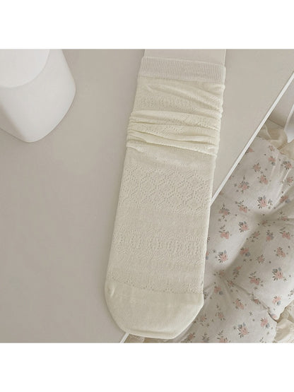 Rufia - Pointelle Knit Crew Socks for Everyday Wear