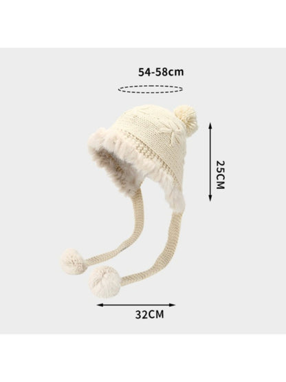 Haila – Solid Embroidered Winter Earflap Beanie