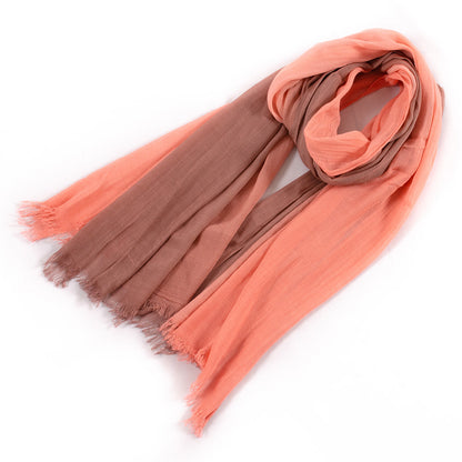 Scarvii elegant long scarf shown partially rolled with contrast detailing