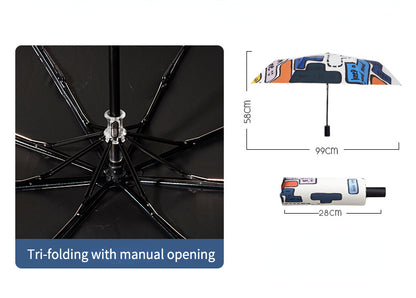 Tetris Pattern - Folding Travel Umbrella - Folding Travel Umbrella for Sun and Rain - product image
