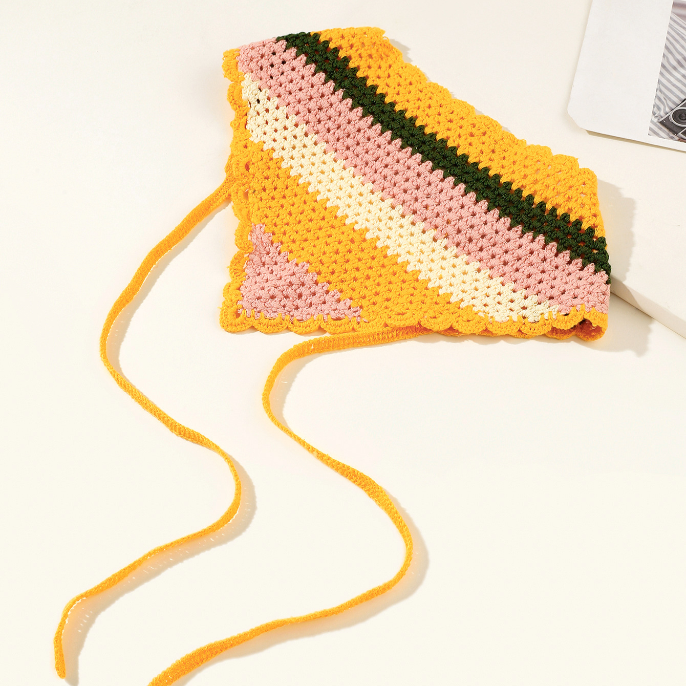 Handmade Woven Yellow Hairband