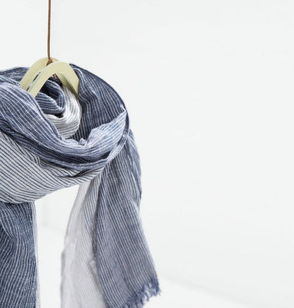 Scarvii summer styling Farmhouse Scarf rolled up and tied with a ribbon