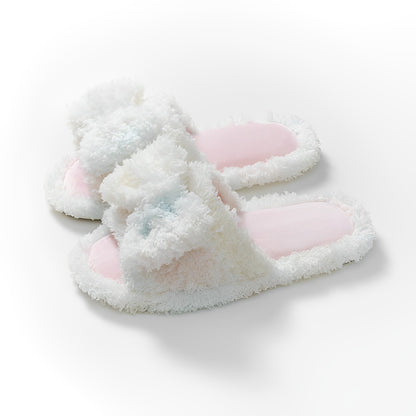Slipeer - Cream Furry Slipper with Bowtie - Cream Furry Slipper with Bowtie - product image