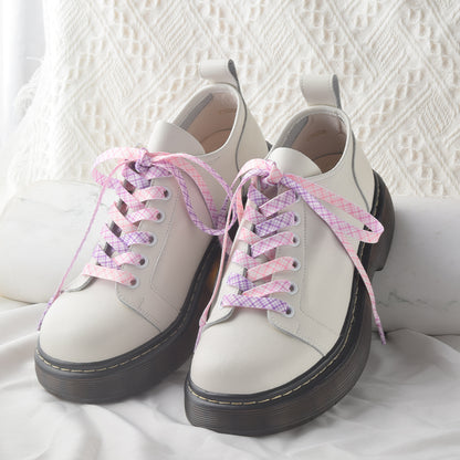 Shoeya - Check Plaid Colorful Shoe Laces - 55, orange - product image