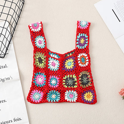 Cosbai Bohemian vintage crochet bag close-up showing crochet texture and pattern