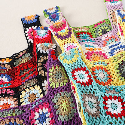 Close-up of Cosbai Bohemian vintage crochet bag highlighting crochet details